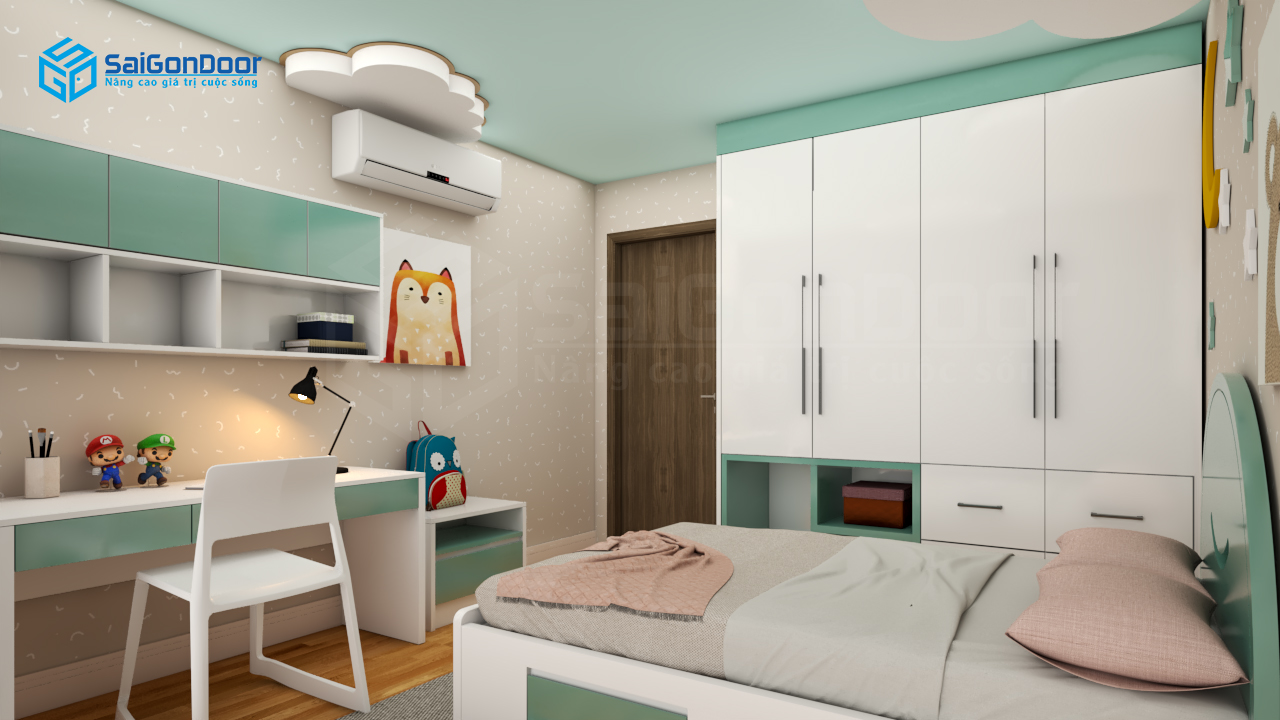 Nội thất phòng ngủ được làm từ gỗ công nghiệp giúp tiết kiệm chi phí